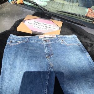 Mossimo Supply Co Ultra Low Rise Bootcut Denim Blue Cuoffs Cropped Jeans 11